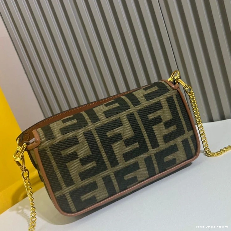Vintage HOT Motif Mini Baguette Canvas In Fendi FF Bag Green 0811